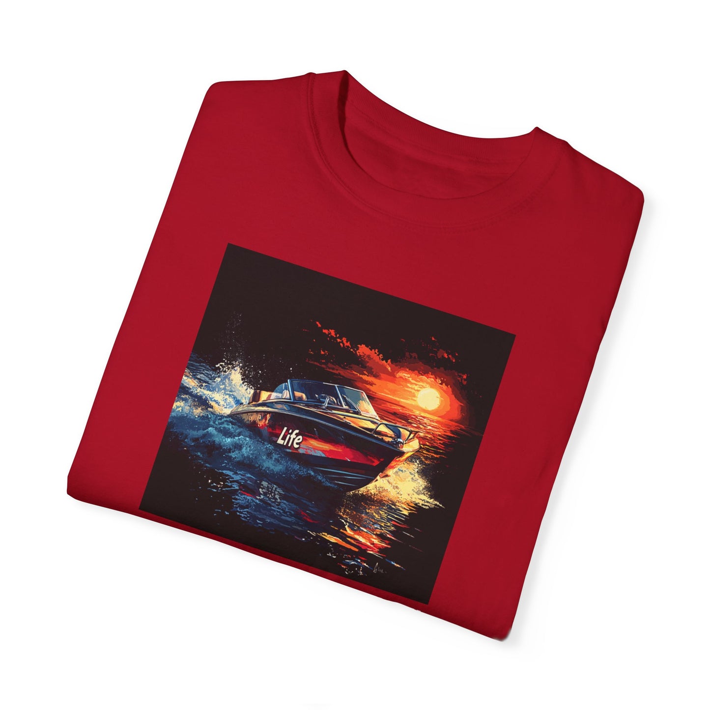 "The Boat of Life" Unisex Clothing Dyed T-shirt - Very Suitable for Life Lovers