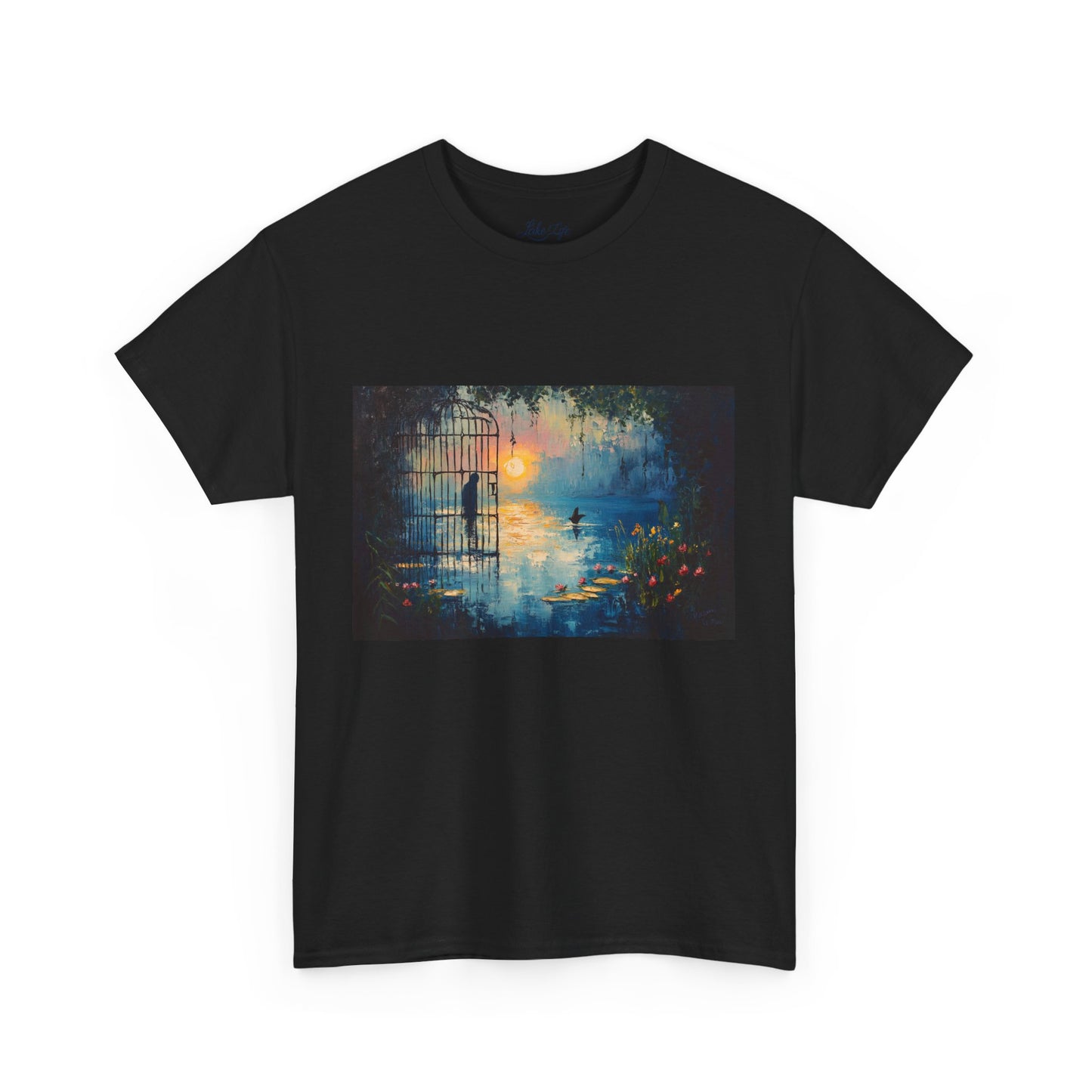 Unisex Heavy Cotton Tee - "Let’s Walk On" Serene Nature Design